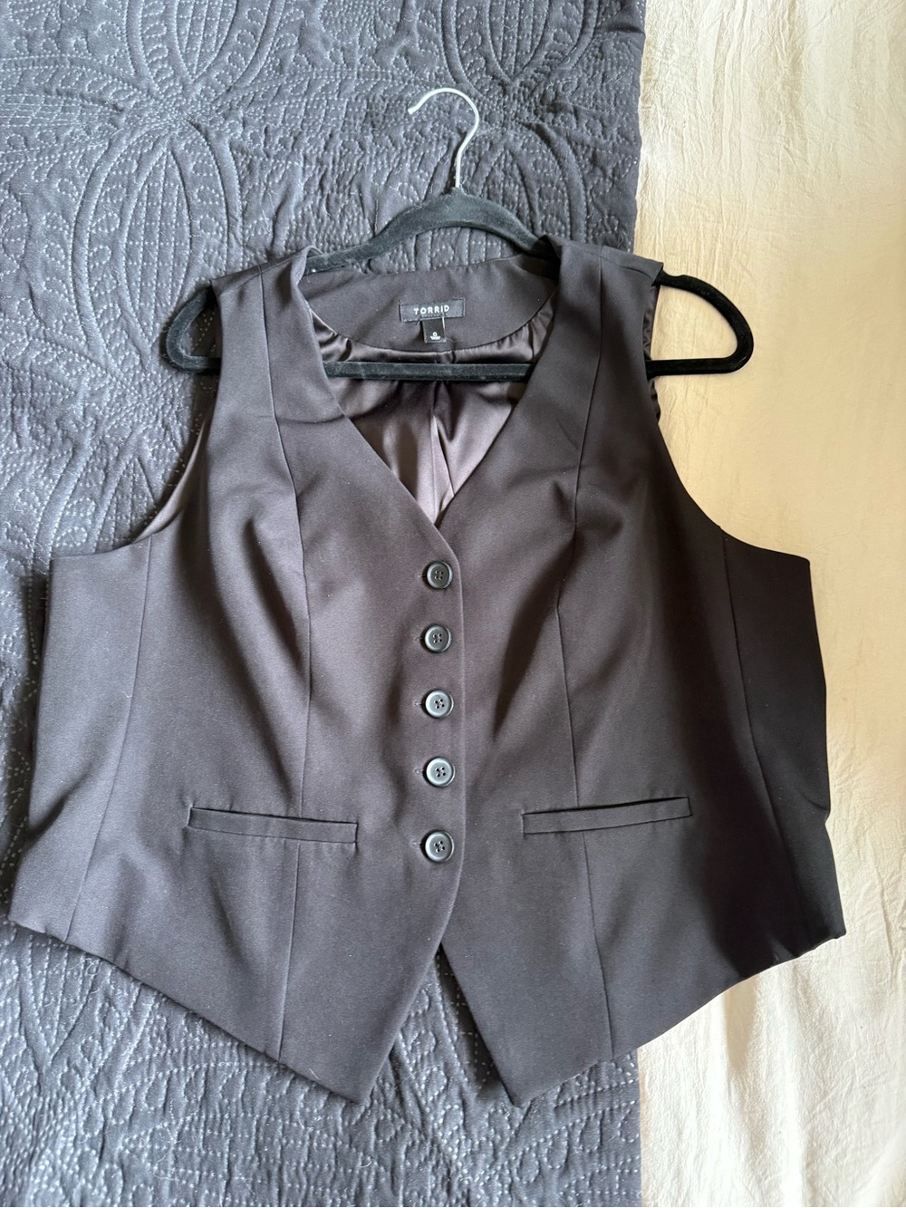 torrid Black Button-Front Tailored Vest
